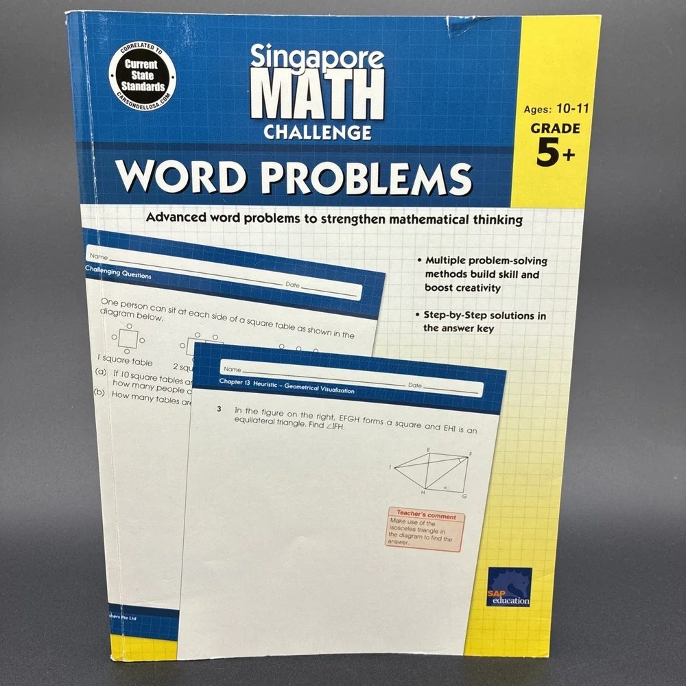 Singapore Math Challenge Word Problems Grade 5 Workbook Paperback